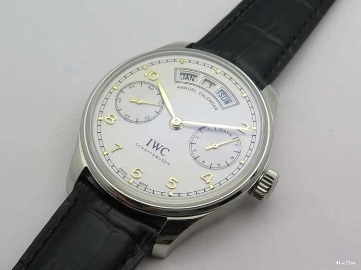 MIROTIME 0513 Portuguese Real PR Real Annual Calendar IW5035 YLF 1:1 Best Edition White Dial On Leather Strap A Refined 7243